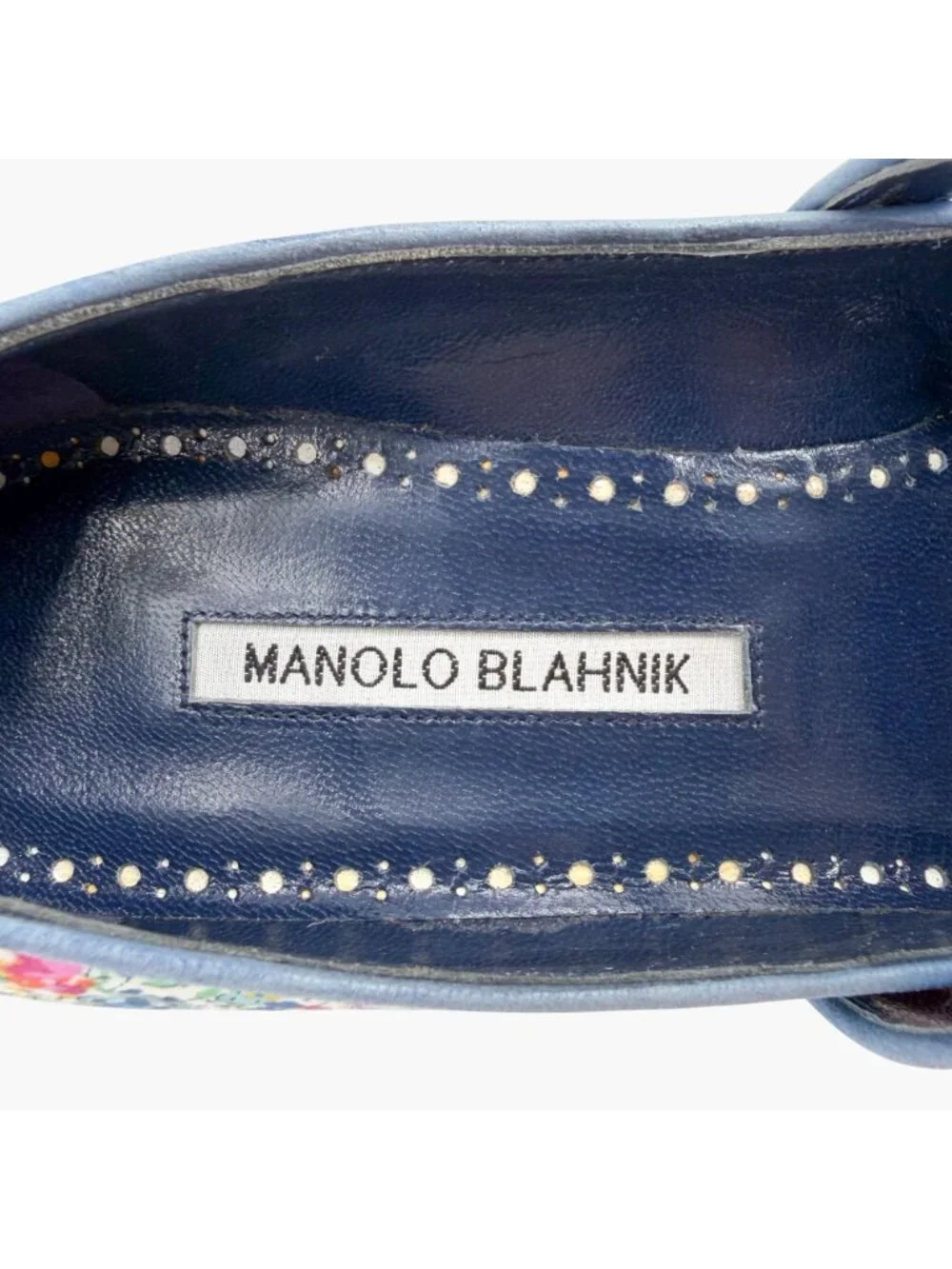 Manolo Blahnik Vibota Floral Mary Jane Pumps Heels Size 38.5 US 8.5 Multicolor